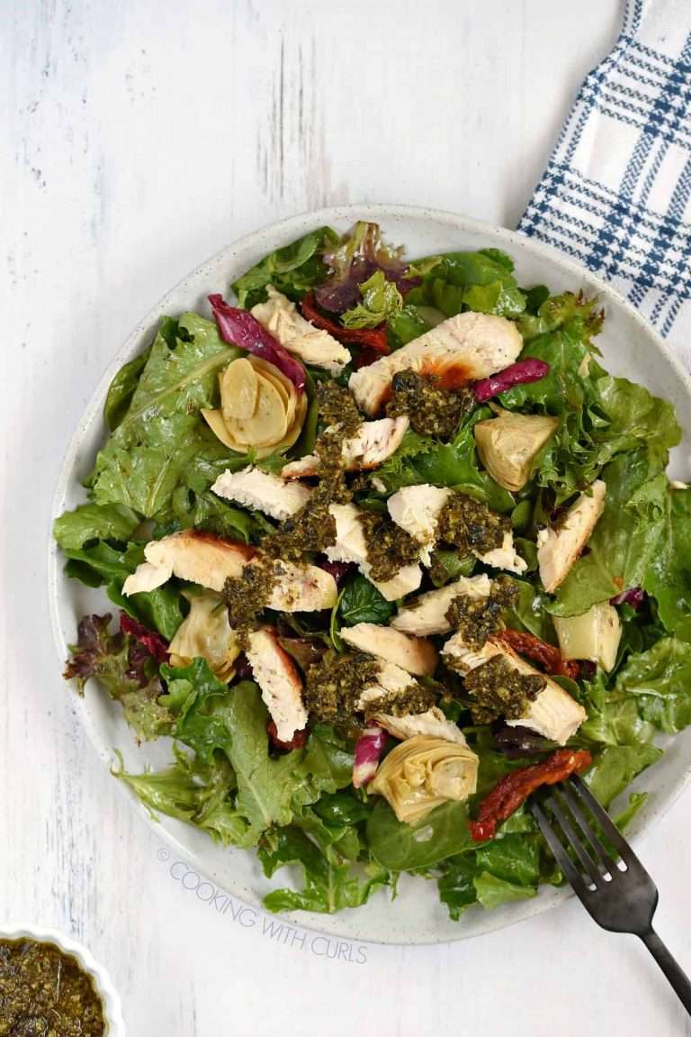 Pesto-Chicken-Salad-is-a-simple-flavorful-recipe-that-is-perfect-as-a-light-meal-any-night-of-the-week.-cookingwithcurls